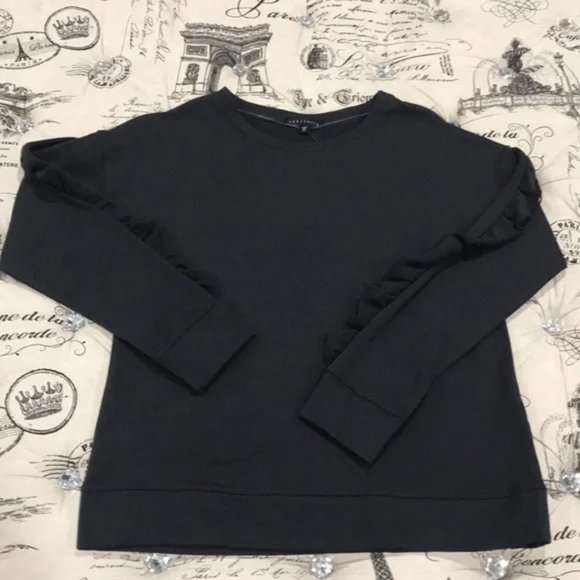 Sanctuary Raw Edge Ruffle Trim Sweatshirt - Picture 3 of 5